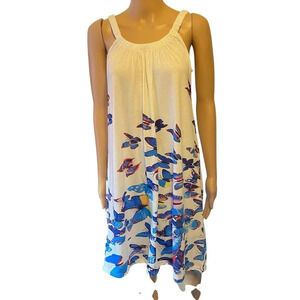VTG Y2K Mini Dress Size S-M Butterflies Print Cottage core Fairy Feminine Casual